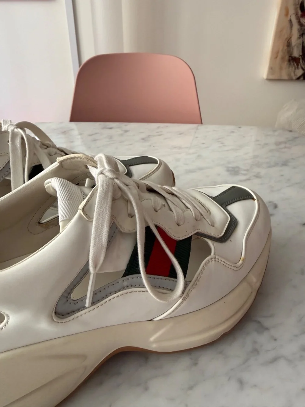 Gucci Rhyton Sneakers Cut Out Leather - Men's size 7